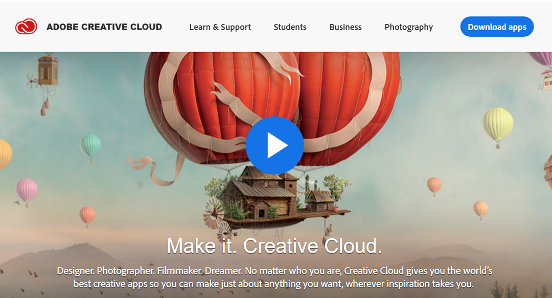 Adobe Creative Cloud Website